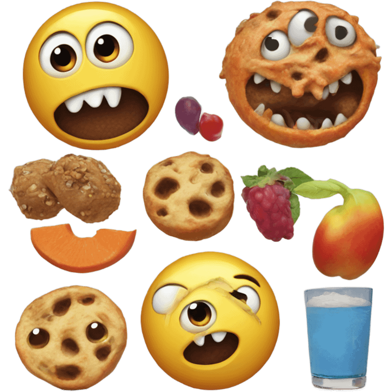 there’s A Monster In My tummy! healthy habits! emoji