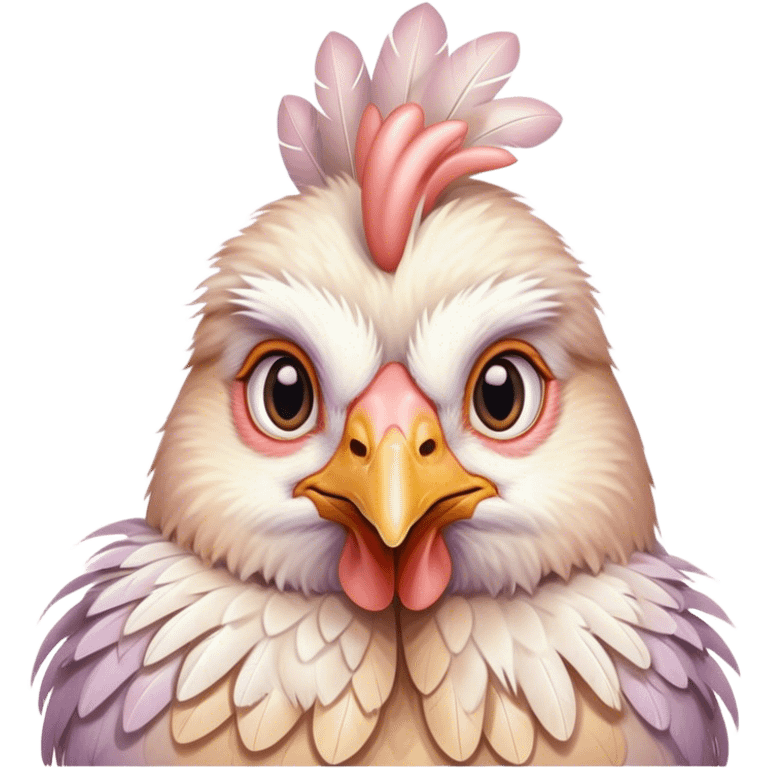 cute hen portrait  emoji