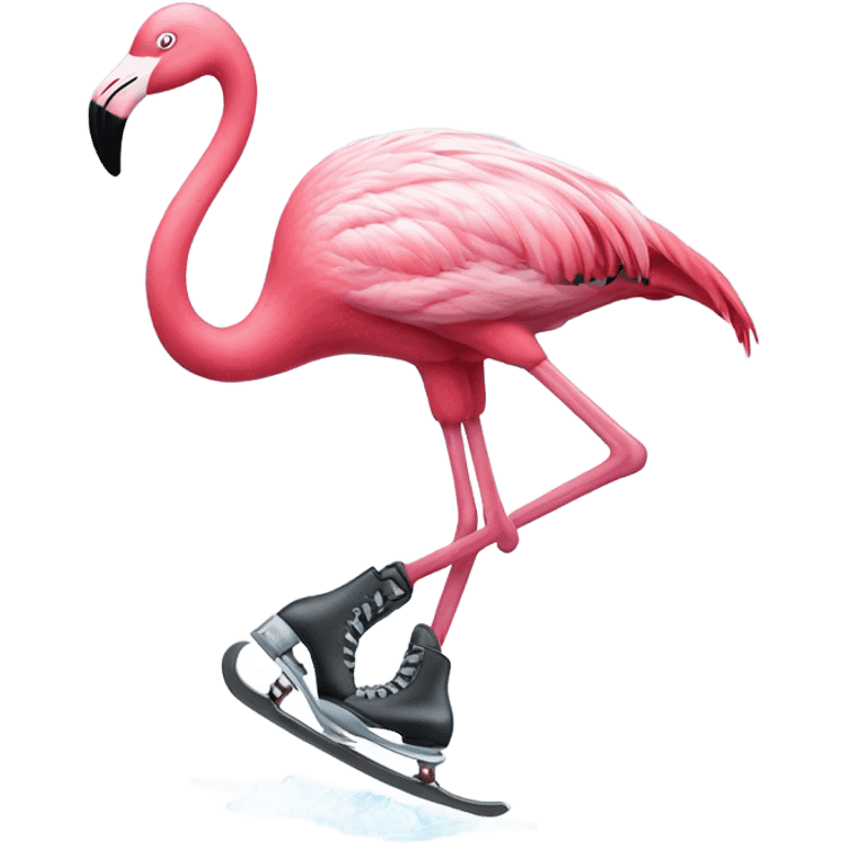 flamingo ice skating  emoji