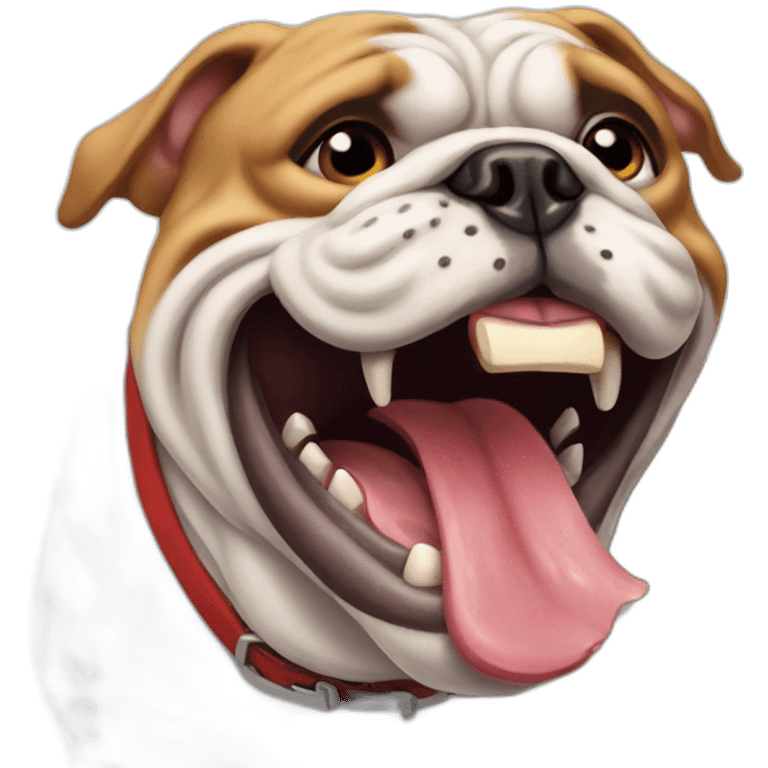 bulldog biting something emoji