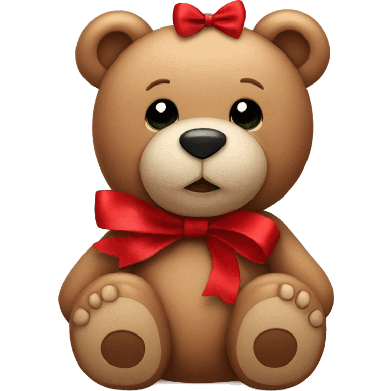 Teddy bear with red bow emoji