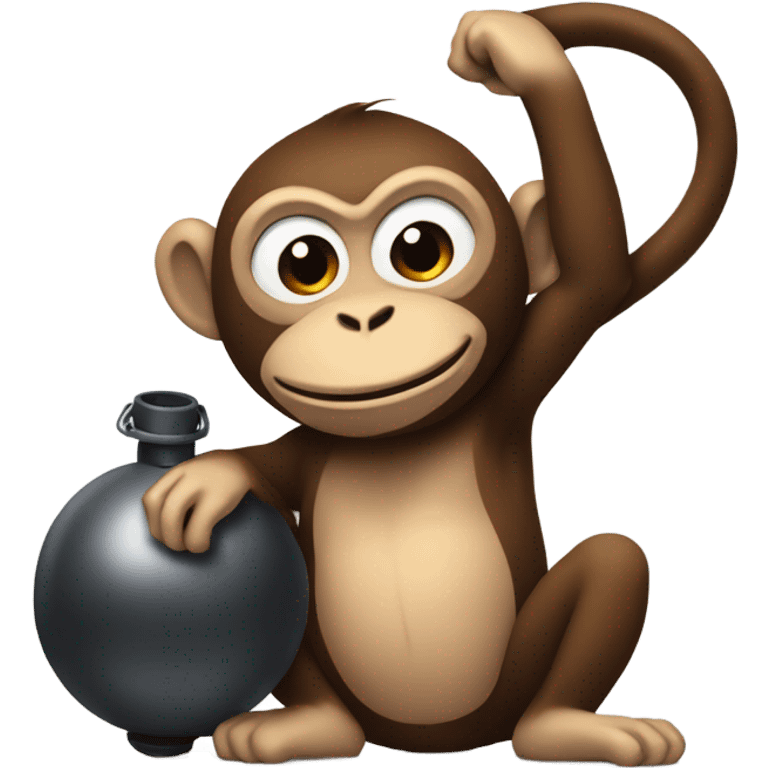 monkey with a huge bomb emoji