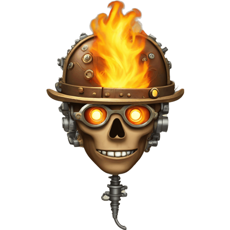 steampunk brain on fire emoji