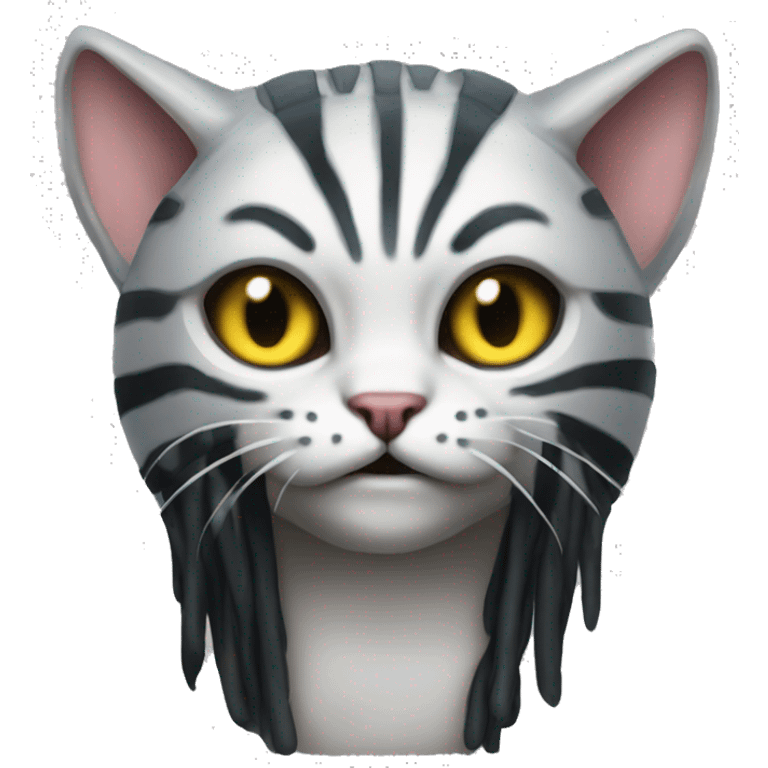 a filine cat mixed with alien vs predator emoji