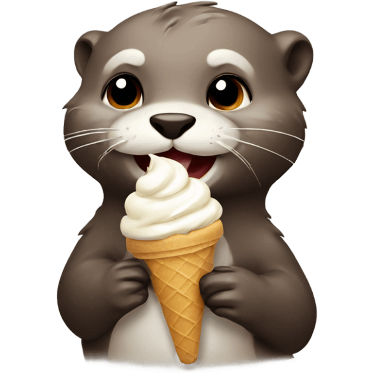 Otter eating ice cream emoji