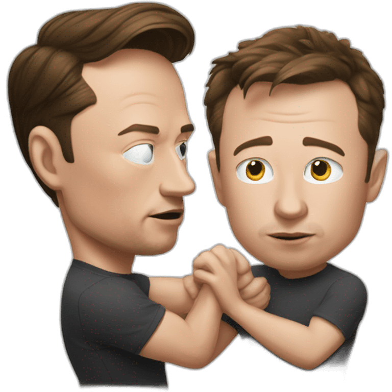 Elon musk wrestling with mark zukerberg emoji