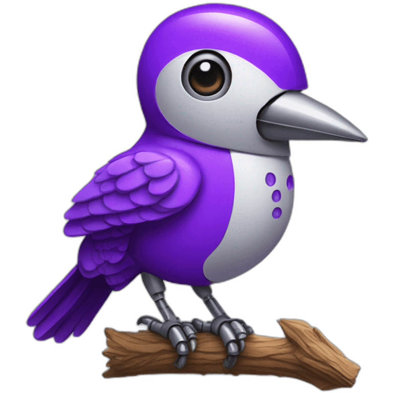 smiling purple robotic woodpecker emoji