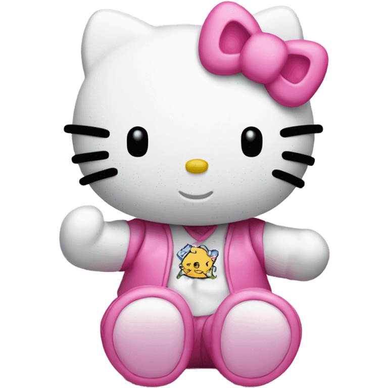 Hello kitty with peace sign  emoji