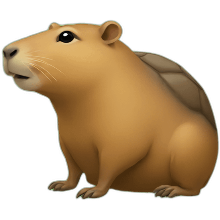 Capybara on turtle emoji