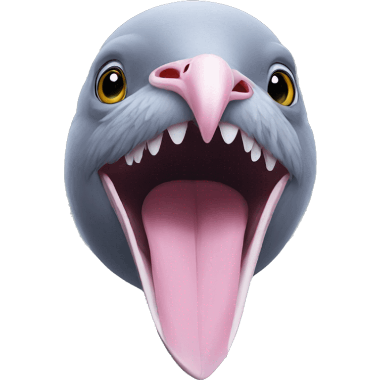 giant pigeon mouth emoji