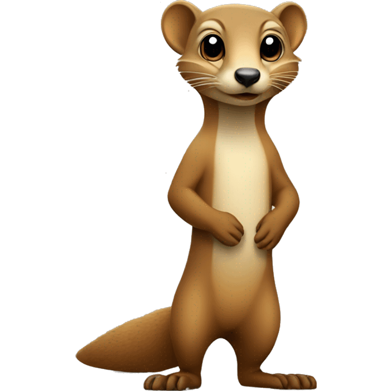 standing mongoose mascot with cute face emoji