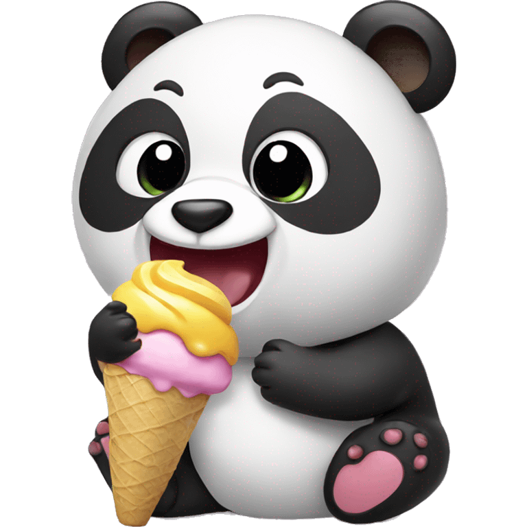 Panda eating ice cream emoji