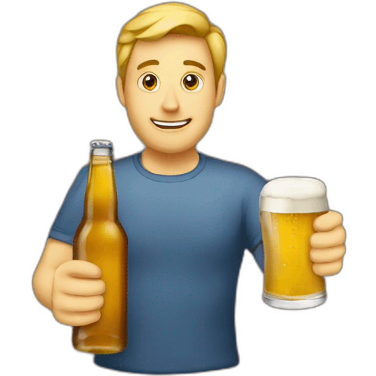 an-animated-bottle-of-beer-with-a-glass-of-beer-in-hand emoji