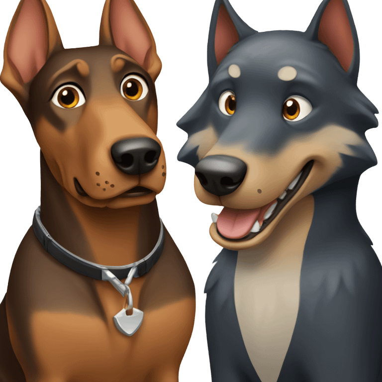 one doberman AND one wolf  emoji