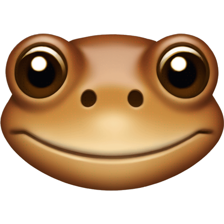 Brown frog smiling and cute emoji