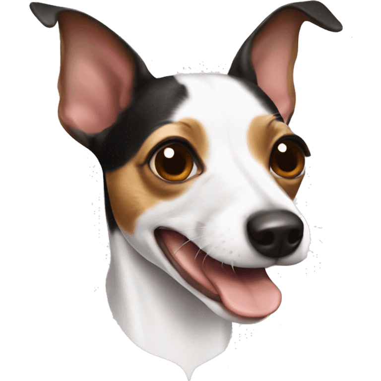 Rat terrier eating beef emoji