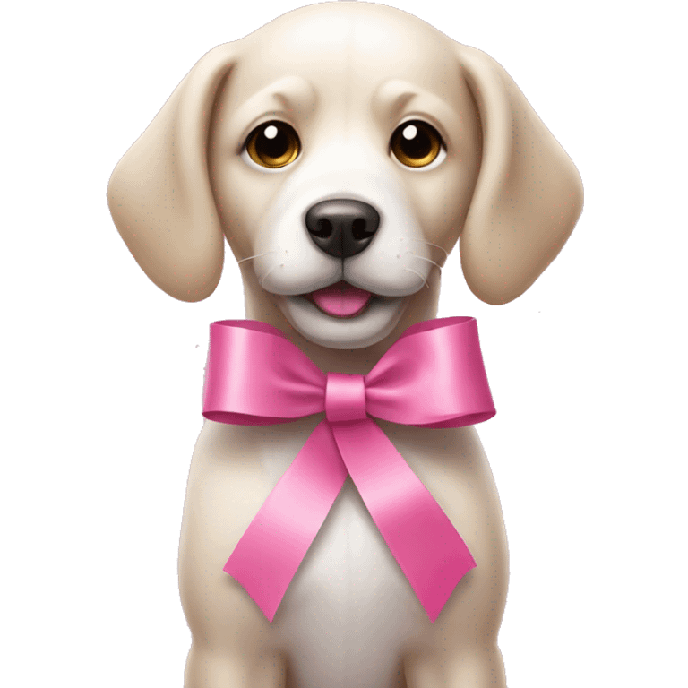 dog with a pink ribbon  emoji