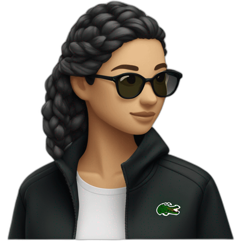 Lacoste latin two friends woman with black windbreaker emoji