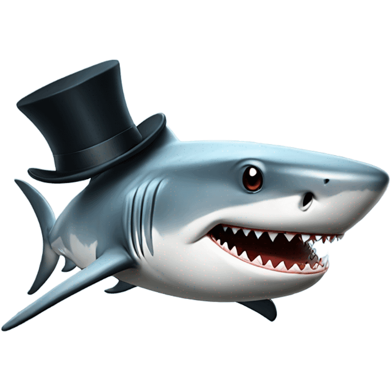 Shark with a top hat emoji