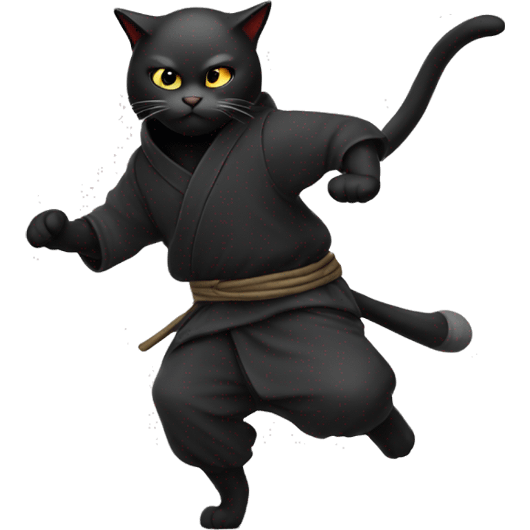 A ninja cat sneaking on two legs emoji