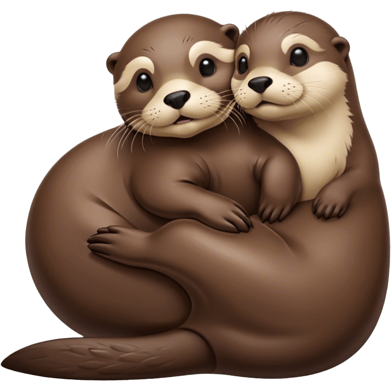 Otter laying on top of huge seal emoji