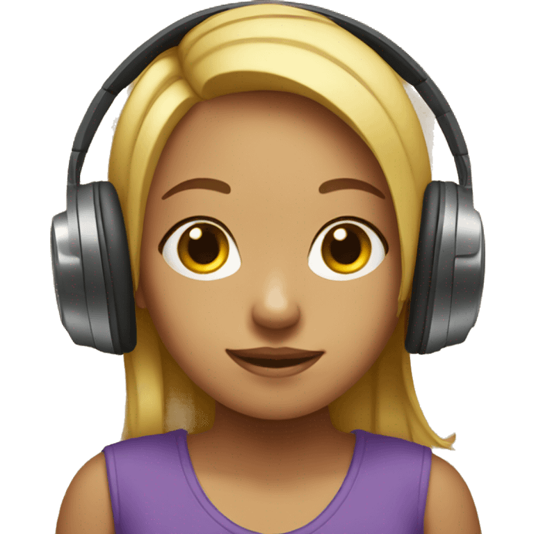 girl with headphones emoji