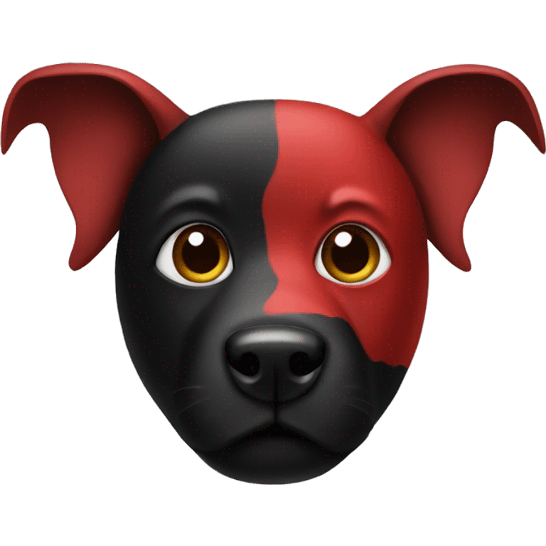 Red and black dog mask emoji