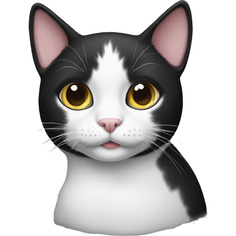 black and white cat on a mac  emoji