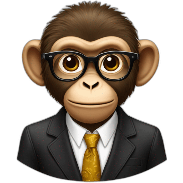 monkey professor with dolce & Gabbana clothing emoji