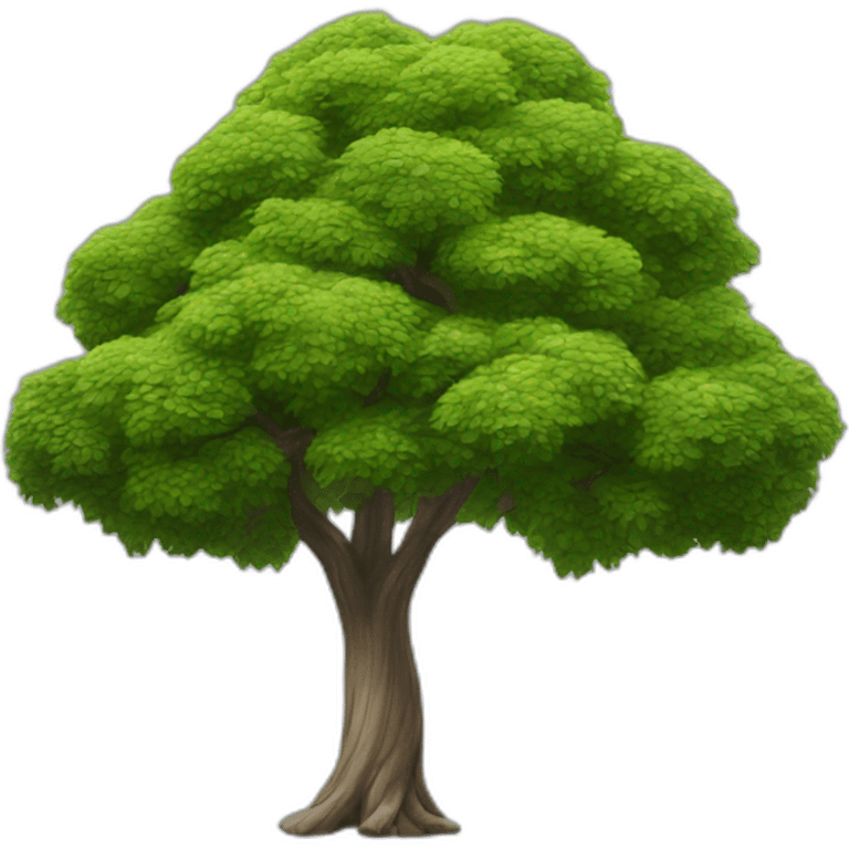 Tree from top, simplified and photorrealistic emoji