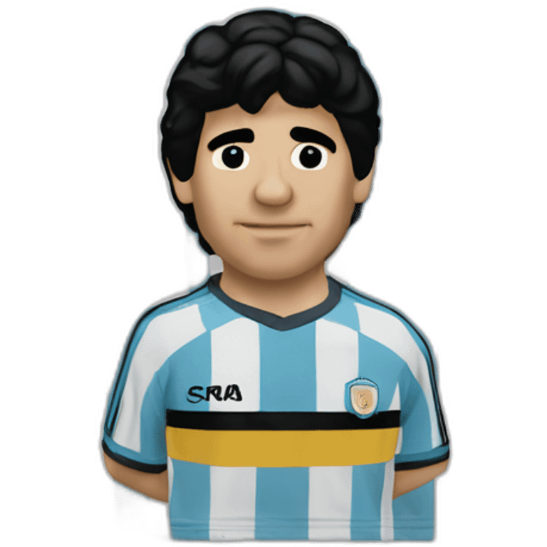 Maradona 86 argentina stripes tshirt emoji