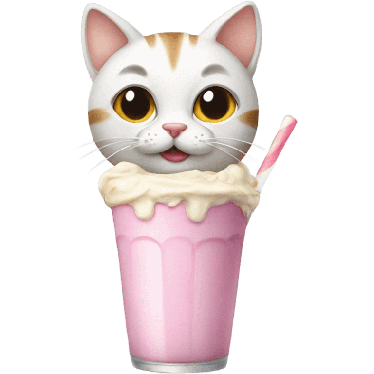 Cat with milkshake emoji