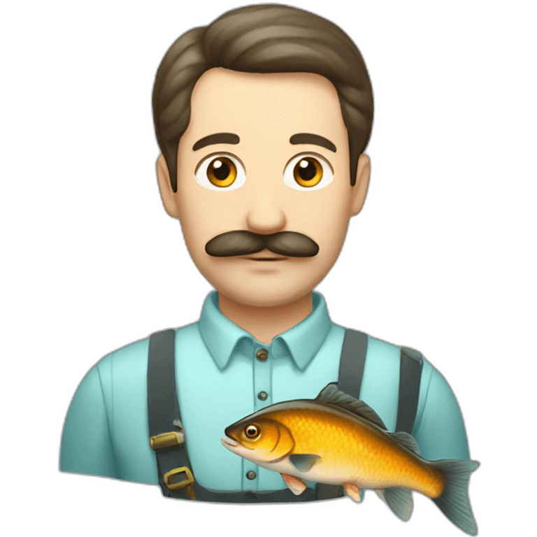 russian moustache husband with fish emoji