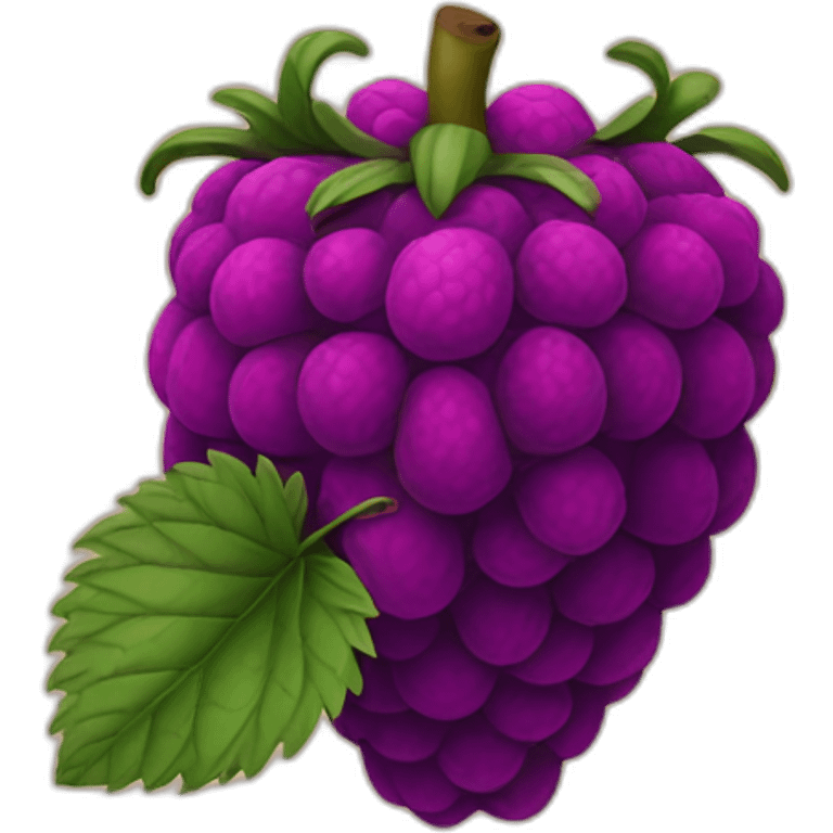 Rotten, big purple raspberry emoji