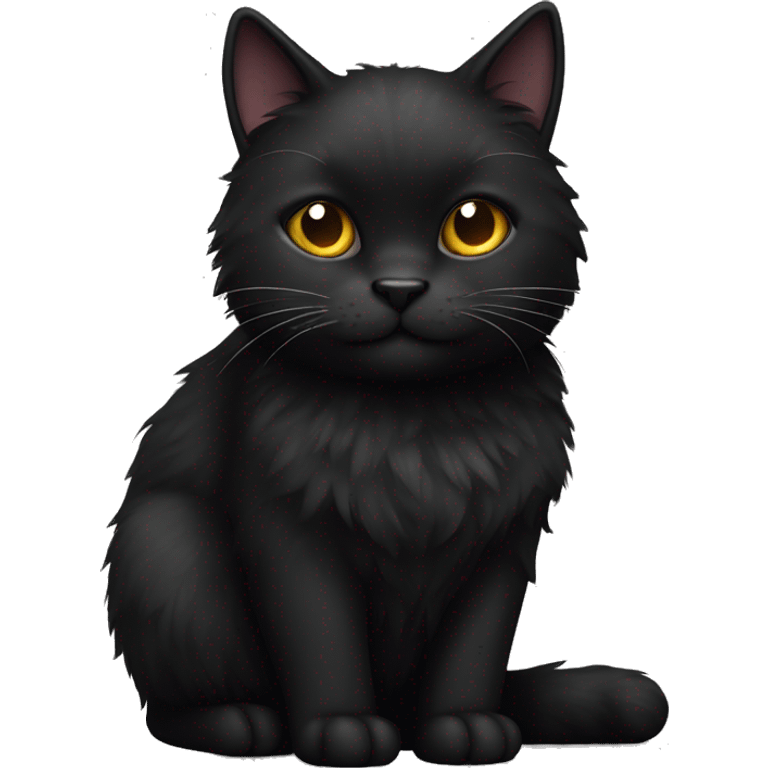 fluffy black cat emoji