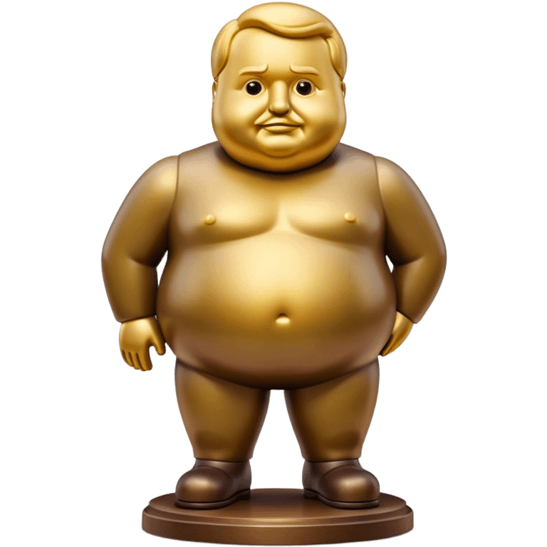 Cinematic Realistic Botero Sculpture Emoji, depicted as an exaggerated voluminous sculpture in the signature style of Fernando Botero, rendered with rich textures and vibrant artistic lighting that captures its playful grandeur. emoji