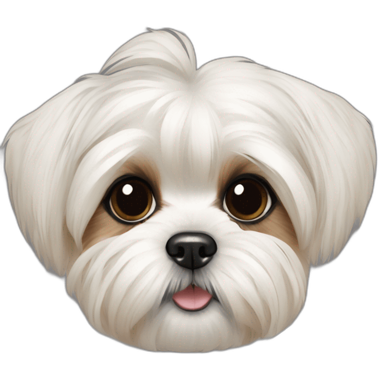 Dog shih tzu westie mix black fur emoji