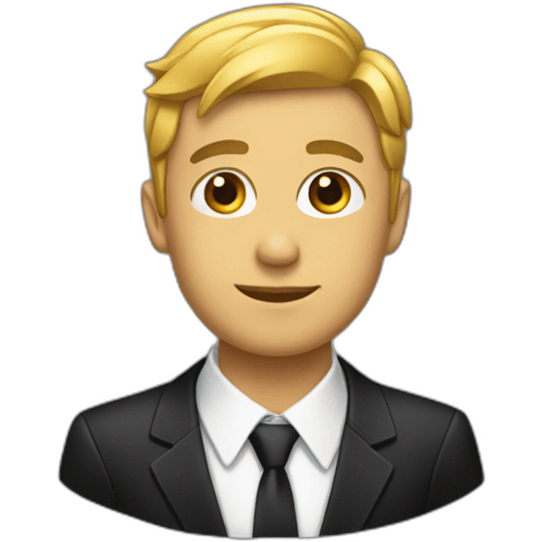 Formal Black Shirt and Tie emoji