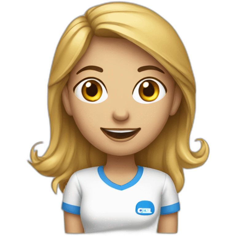 call manager girl with T-shirt with logo onecta emoji