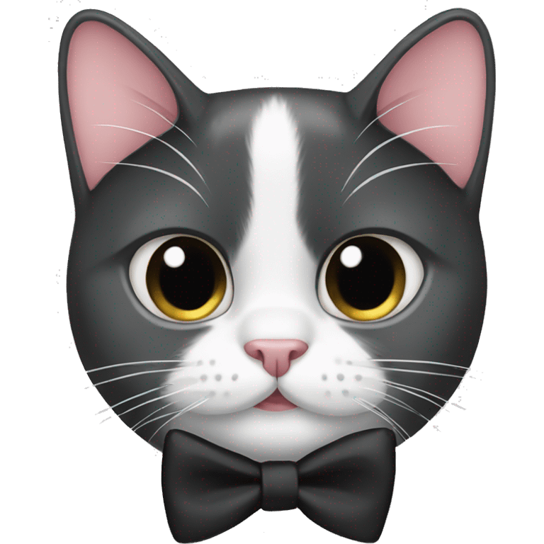 Tuxedo cat with a mustache and bow tie  emoji