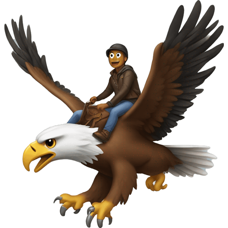 Human riding eagle emoji