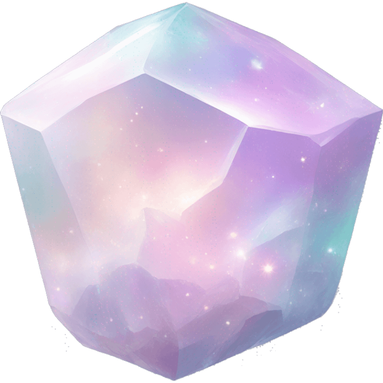 Pastel white iridescent nebula crystal emoji