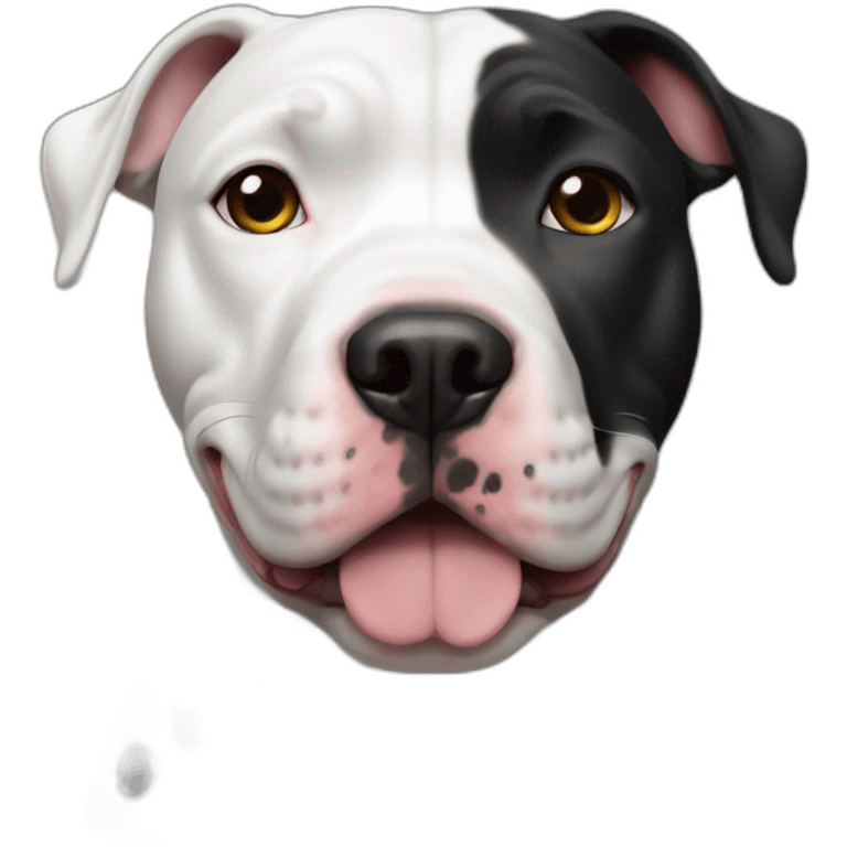 White with black spot pitbull dog emoji