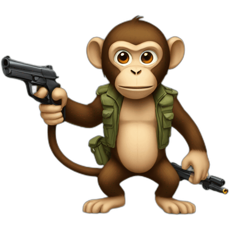 A monkey with a gun emoji