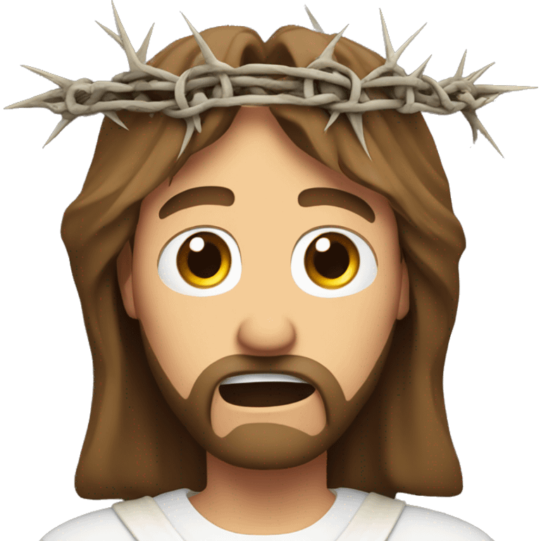 Scared Jesus, crown of thorns emoji