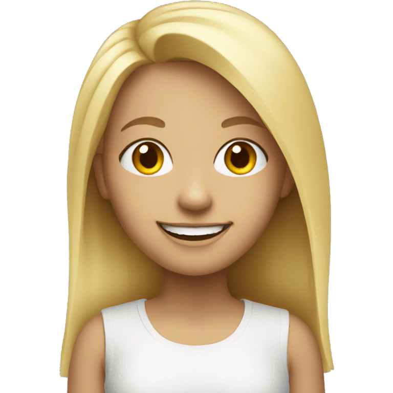 smiling blonde girl portrait emoji