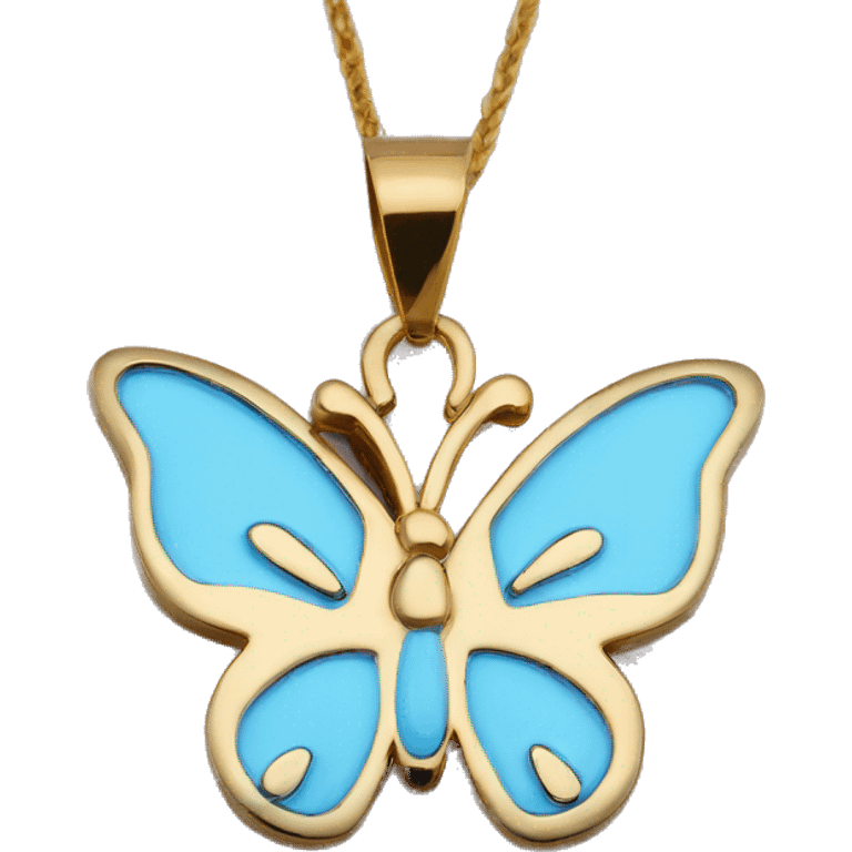 Baby blue chrome butterfly pendant  emoji