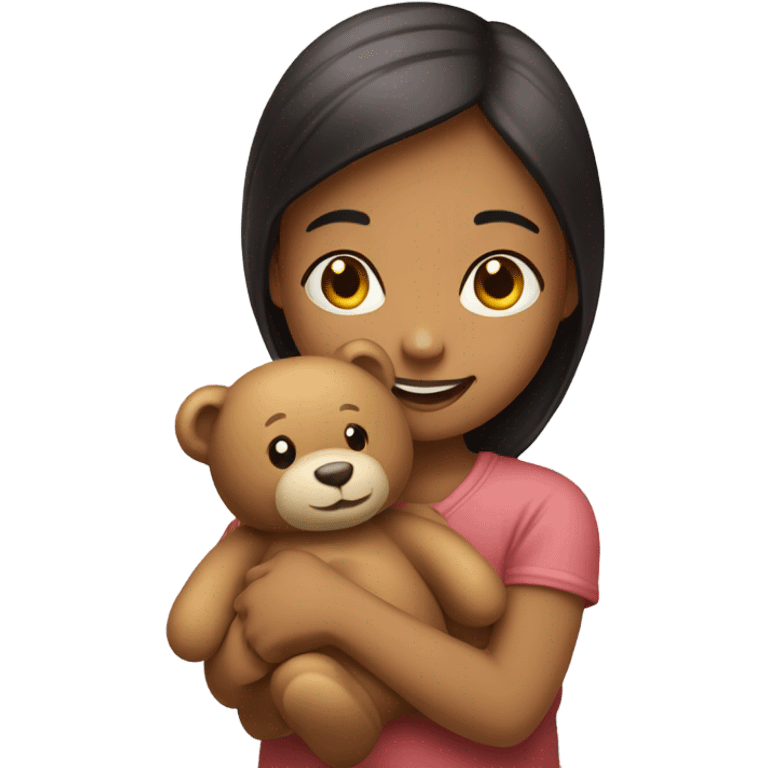 Girl with Bear toy  emoji