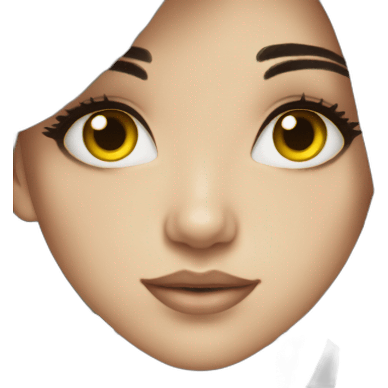 Beutiful girl black hair yelow eyes emoji