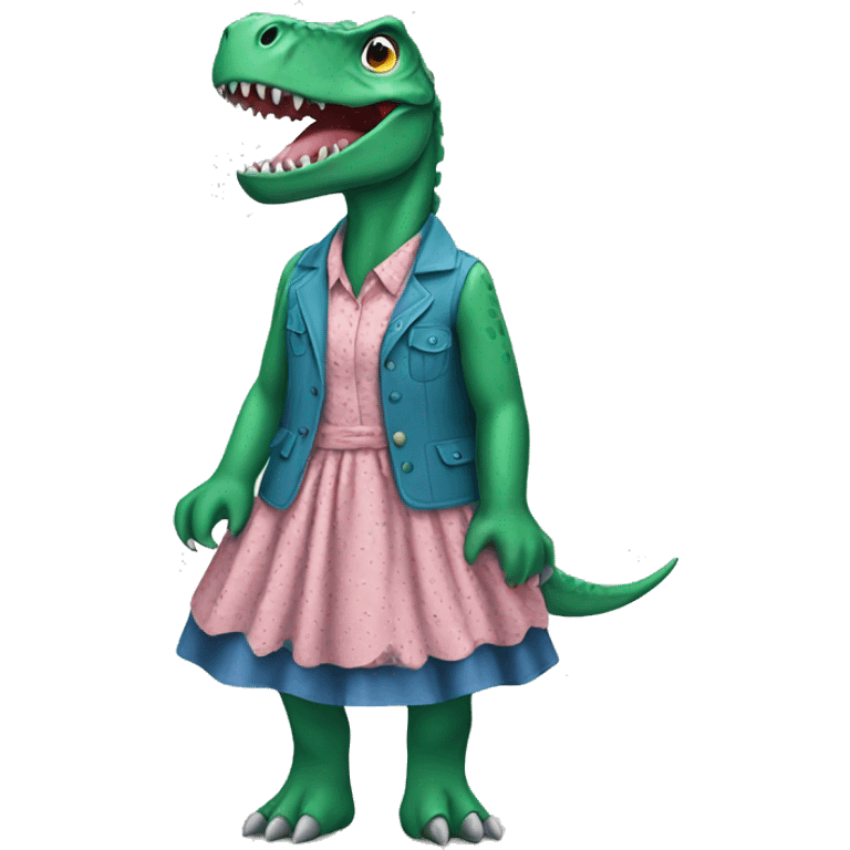 dinosaur with dress   emoji